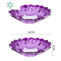 三维工匠水果盘子创意现代个性果盘客厅家用茶几塑料果盆零食盘瓜子糖果盘 紫色果盘2只