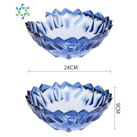 三维工匠水果盘子创意现代个性果盘客厅家用茶几塑料果盆零食盘瓜子糖果盘 蓝色果斗2只