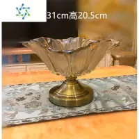 三维工匠轻奢玻璃双层果盘客厅茶几果盘创意摆件现代简约糖果盘家用干果盘 高脚大号果斗