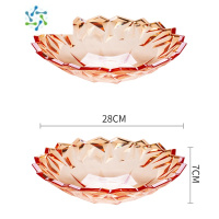 三维工匠水果盘子创意现代个性果盘客厅家用茶几塑料果盆零食盘瓜子糖果盘 橙色果盘2只