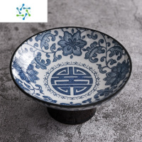 三维工匠轻奢茶几青花陶瓷高脚茶点盘网红水果盘客厅家用点心零食贡盘供盘 青花花果茶点盘