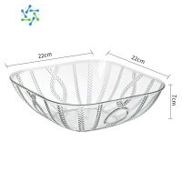 三维工匠水果盘家用客厅轻奢坚果糖果摆放碟子高级感时尚茶几瓜子小吃盘子 透明大号水果盘