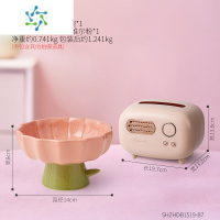 三维工匠轻奢ins水果盘客厅家用茶几水果篮现代糖果盘创意网红花朵收纳盒 花朵杯收纳盘+ 纸巾盒组合 维尔粉