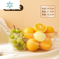三维工匠水果盘家用客厅茶几水果果盘糖果盘2021新款零食盘干果盘轻奢风 透明2个装(加厚款)
