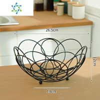 三维工匠北欧铁艺水果篮过年客厅茶几家用创意零食糖果盘网红风格水果盘 圆环黑色