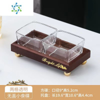 三维工匠水果盘客厅家用茶几茶点零食糖果盘干果点心小吃碟摆放坚果盘分格 透明玻璃碗2个+两格托盘 送水果叉