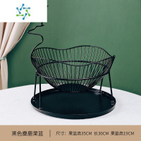 三维工匠水果篮家用客厅茶几现代轻奢水果盘摆件设计感高端精致洗菜果蔬篮 黑色麋鹿果篮