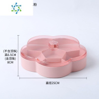 三维工匠喜庆糖果盘家用客厅茶几零食摆放盒瓜子水果盘坚果干果盘子收纳盒 单层桃花粉