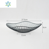 三维工匠北欧铁艺水果篮过年客厅茶几家用创意零食糖果盘网红风格水果盘 荷叶矮黑色