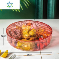 三维工匠干果盘家用新款客厅北欧轻奢风坚果盒过年茶几带盖分格瓜子糖果盒 粉色