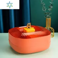三维工匠果盘家用客厅茶几创意中式双层干果盘轻奢结婚糖果零食收纳盒 [四分格]双层优雅橙