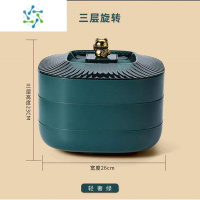 三维工匠果盘家用客厅茶几创意中式双层干果盘轻奢结婚糖果零食收纳盒 [四分格]三层轻奢绿
