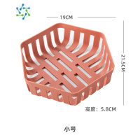 三维工匠ins北欧创意水果盘零食客厅茶几家用收纳篮现代简约镂空水果篮 砖红色小号