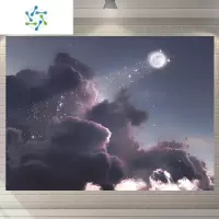 三维工匠网红云朵ins风挂布卧室床头画布宿舍墙布房间布置挂毯背景布装饰装饰画
