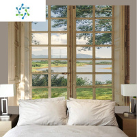 三维工匠网红背景布窗户ins风挂布卧室墙布宿舍床头装饰房间墙壁简约画布装饰画