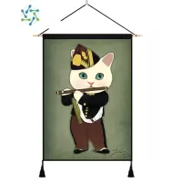 三维工匠猫咪挂布ins背景布墙布卧室床头挂画布艺画布少女心简约装饰装饰画