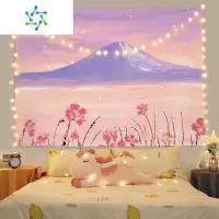 三维工匠ins挂布油画风景画布女生宿舍卧室床头装饰背景墙布房间超大挂毯装饰画