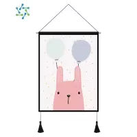 三维工匠北欧ins卡通挂布网红少女直播背景墙布宿舍卧室房间床头装饰挂画装饰画