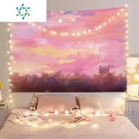三维工匠清新彩绘油画风景挂布少女心背景布网红ins宿舍卧室房间装饰墙布装饰画