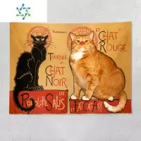 三维工匠复古猫咪背景布 油画艺术挂布卧室墙布租房改造宿舍装饰画挂毯ins