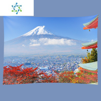 三维工匠富士山下背景挂布ins卧室房间宿舍沙发床头日式风景画布装饰墙布装饰画