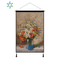 三维工匠复古花卉油画挂毯客厅装饰挂画欧美文艺挂布背景墙布电表箱遮挡布装饰画