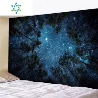 三维工匠超大挂布墙壁装饰挂毯床头卧室背景布森林星空壁画ins北欧免打孔装饰画