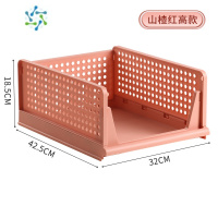 三维工匠衣柜收纳分层隔板内置衣服衣物分隔器宿舍整理收纳筐柜内收纳架 山楂红-高款(大号)整理隔板
