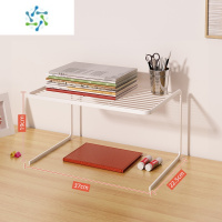 三维工匠桌面置物架办公桌整理器宿舍书桌收纳架简易多层架隔板桌上书架 双层白色-加长标准款整理隔板