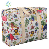 三维工匠蛇皮口袋编织袋搬家打包袋行李袋大容量手提牛津帆布袋被子收纳袋 动物园 中号55L(60X20X45CM)