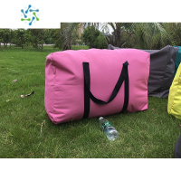 三维工匠搬家器收纳袋子帆布手提蛇皮编织打包行李袋超大容量麻袋特大号 粉红系 加密[承重400斤] 90*58*28(15