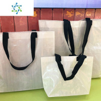 三维工匠白色编织袋子服装购物袋蛇皮手拎袋广告礼品单肩手提袋订做制logo 白色体验装:小中大各1个