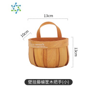 三维工匠日式姜蒜收纳筐厨房编织挂篮藤编竹编壁挂防潮生姜大蒜鸡蛋收纳篮