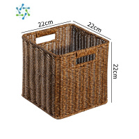 三维工匠仿藤编收纳筐橱柜 书房书报杂志整理篮 客厅零食玩具收纳篮正方形