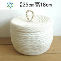 三维工匠新款棉绳收纳盒圆形带盖收纳筐南瓜收纳篮零食筐鸡蛋筐杂物整理筐