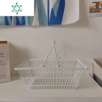 三维工匠*番茄森森*ins风简约桌面收纳篮铁艺胶带杂物小推车化妆品储物篮
