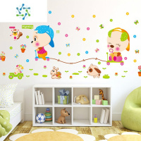 三维工匠可移除墙贴儿童房客厅卡通宝宝量身高尺墙面装饰贴画动物身高贴纸 可爱萌小猪溜车 大