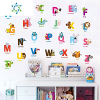 三维工匠可移除墙贴儿童房客厅卡通宝宝量身高尺墙面装饰贴画动物身高贴纸 娃娃英文字母 大