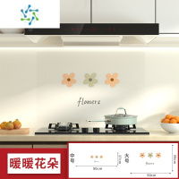 三维工匠透明厨房贴纸防水防油灶台墙贴新年装饰墙纸自粘油烟贴墙贴 暖暖花朵透明款 大