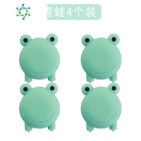 三维工匠门把手防撞垫门贴家用门后硅胶床头冰箱卡通墙贴门把锁防碰撞器 青蛙[绿色4个装] 小