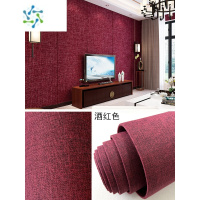 三维工匠亚麻加厚自粘墙纸床头软包立体墙板电视背景墙贴卧室装饰壁纸 酒红色软包自粘墙布尺寸:长2.8米宽65厘米1卷 超大