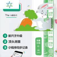 三维工匠3d立体儿童房宝宝身高贴卡通量身高贴纸测量仪尺墙贴器可移除 小白兔(送智能身高辅助软件) 大