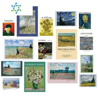 三维工匠15张小清新ins风墙贴保持快乐墙面装饰卡片寝室装扮明信片相框画 一套15张送圆点贴(印象派) 中