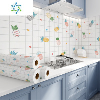 三维工匠厨房防油贴纸防火加厚墙贴油烟机灶台台面防油墙纸自粘防水 菠萝汇[60厘米宽x3米长] 大