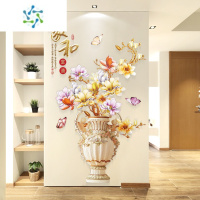 三维工匠3D立体墙贴画客厅背景墙卧室玄关墙面装饰品贴纸墙壁自粘墙纸贴画 家和富贵花瓶 特大