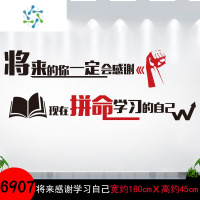 三维工匠励志墙贴语录班级布置教室装饰文化墙贴纸企业办公室墙面学习贴画 SY6907将来感谢拼命学习的自己 超大