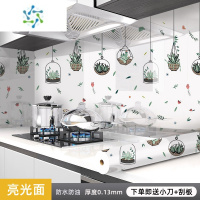 三维工匠厨房防油贴纸防水防潮墙纸自粘灶台墙面防火仿瓷砖墙贴壁纸 薄款豆蔻75cm*5米 中