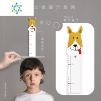 三维工匠童趣动物身高贴亚克力立体现代墙贴儿童房幼儿园卡通身高尺可移除 灰白斑马 +视力表+赠笔 大