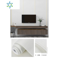 三维工匠软装墙板自粘墙布软包床头装饰墙纸立体加厚亚麻壁布电视背景墙贴 白色 长2.8米 宽65厘米 大