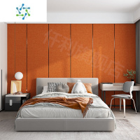 三维工匠自粘墙布加厚墙贴防撞软包墙纸卧室客厅沙发电视背景墙壁纸儿童房 橙色-强胶升级(每卷长2.8m×宽0.65m)/单